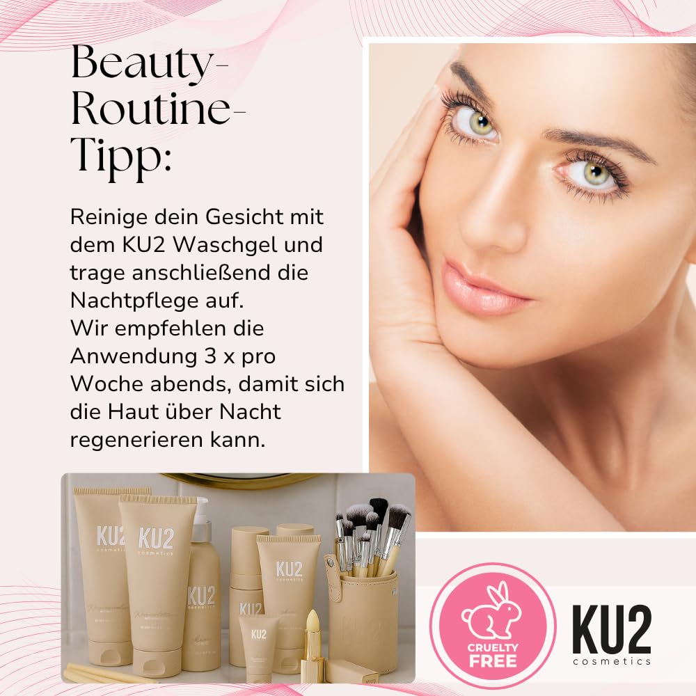 KU2 Cosmetics Tages- & Nachtcreme Set – Hyaluron Tagescreme & Retinol Nachtcreme – Feuchtigkeitsspendende Gesichtspflege & Anti Aging Pflege – Für glattere, straffere Haut, je 50 ml