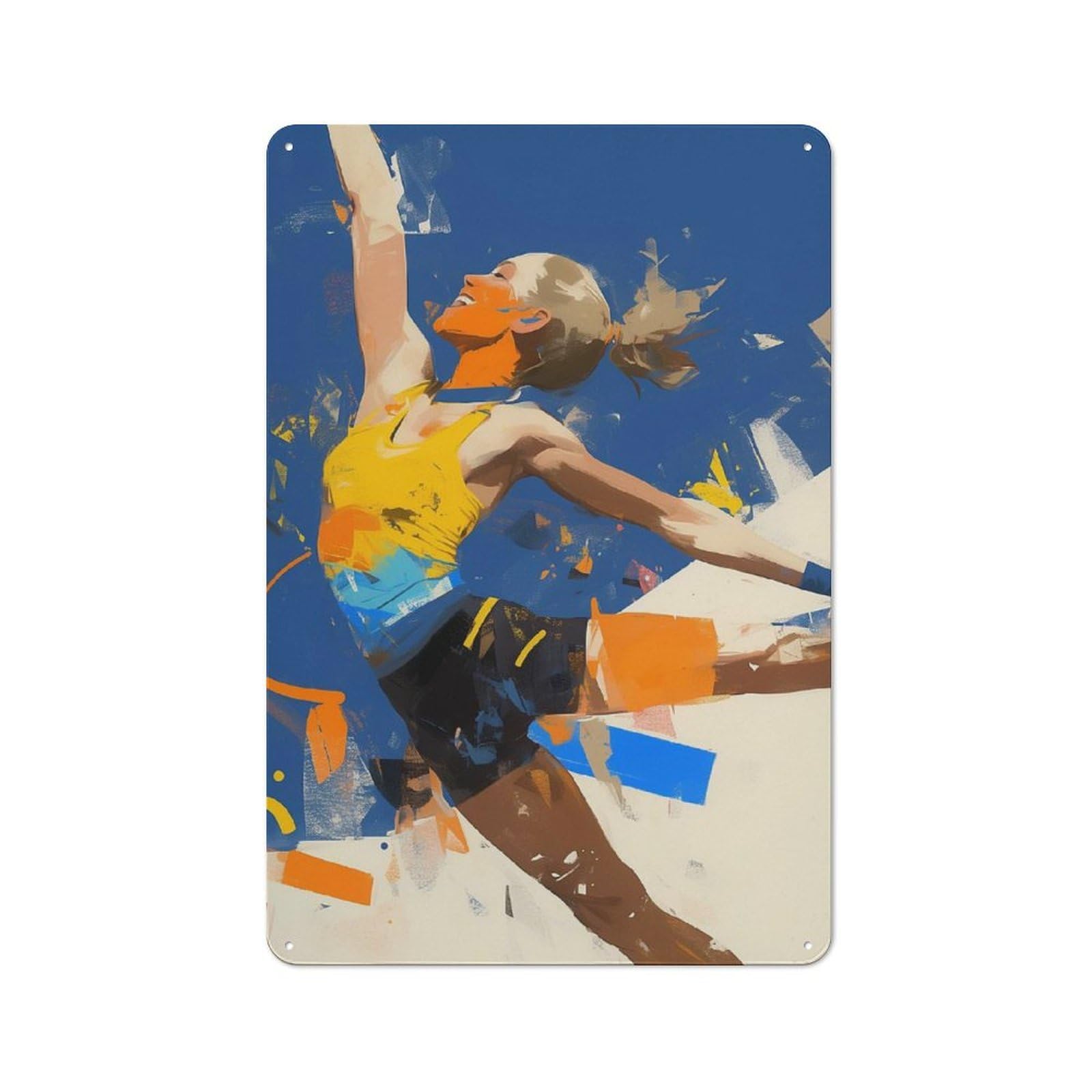 Junmoney Women's Dynamic Athlete Vintage Tin Sign 30X20cm With For Guest Room Or Hallway, For Collectors Decorating Guest Rooms And Hallways