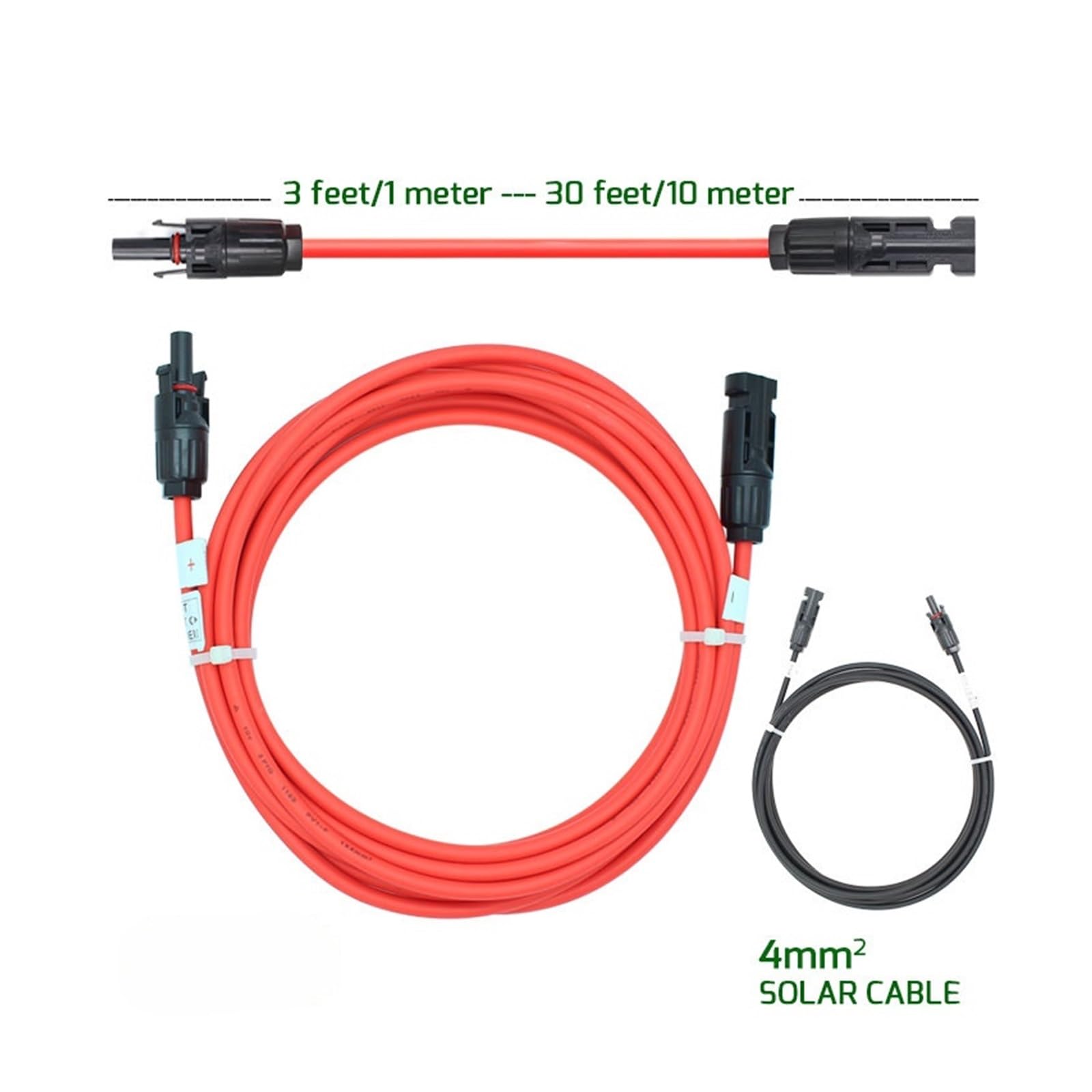 PV Kabel 1Pec 1/2/3/4/5M SOLAR Solar-PV-Stecker mit Verlängerung 6 mm2 (10 AWG) Kabel for Solarpanel mit Stecker(10AWG 6mm2 Black,5 Meters)