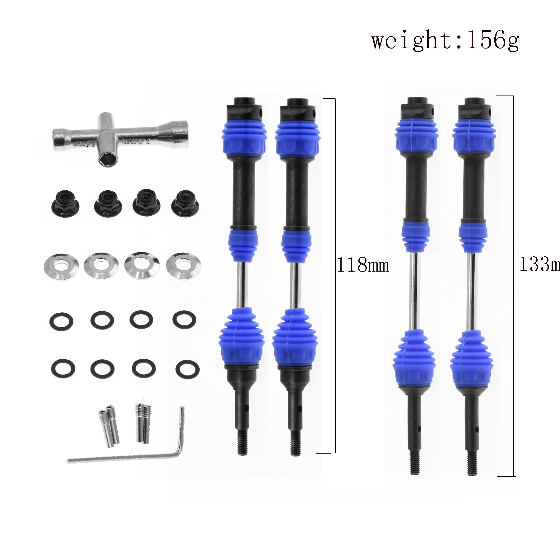 Upgraded Drive Shaft 40Cr Steel Front Rear CVD Driveshaft for RC 1/10 Traxxas Slash 4x4 Rustler VXL 4X4 Stampede VXL 4X4 Upgrades Parts (Dark Blue)