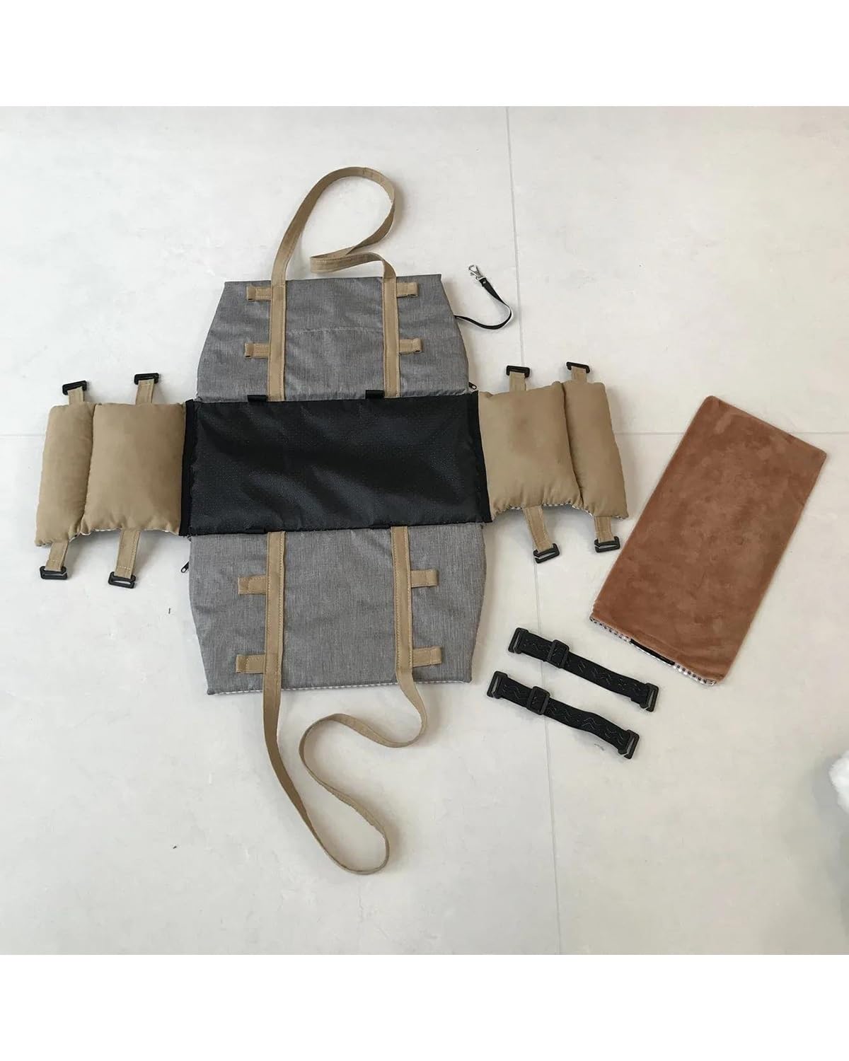 Hundesitze für Autos, Hunde-Autositz, Canvas, Katze, Hund, Transporttasche, tragbar, for das Auto, Sitz, Bett, zentrale Reisetasche for Hunde(Grey)