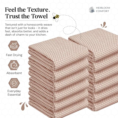 Torchons de cuisine anti-traces coton doux absorbant lavable marron x3 - 7