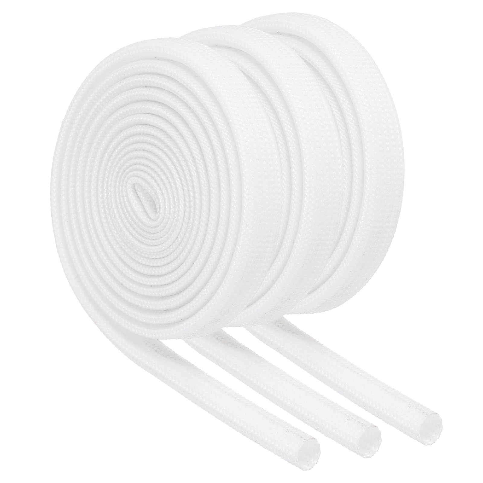 sourcing map 3Pcs Wire Insulation Braid Fire Sleeve,3.28Ft-4mm ID White, High Temp Silicone Coated Fiberglass Sleeving for Automotive Hose Lines Electrical Wiring โ image 1