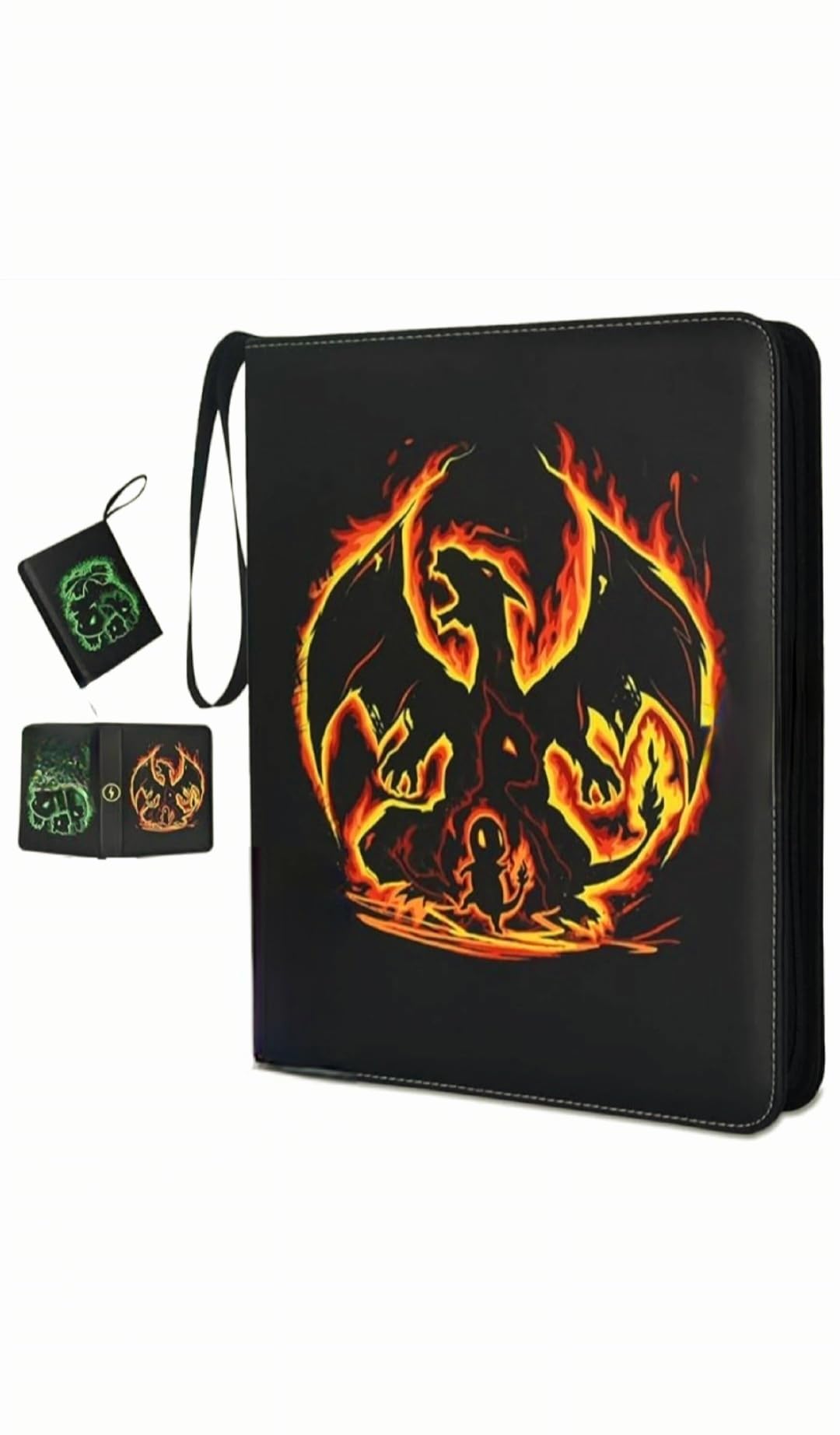 Dragon Trading Card Binder/Folder Portable Card Album, 400 Pockets, 4 Pockets Page, 50 Pages, Card Holder Collection Album PU Waterproof