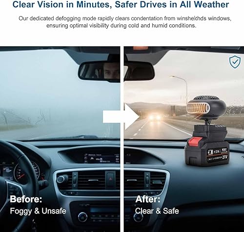Miniatura 3 de Calentador alimentado por pilas, calentador portátil 2026 funciona con baterías, calentadores a pilas para interiores del automóvil en espacios