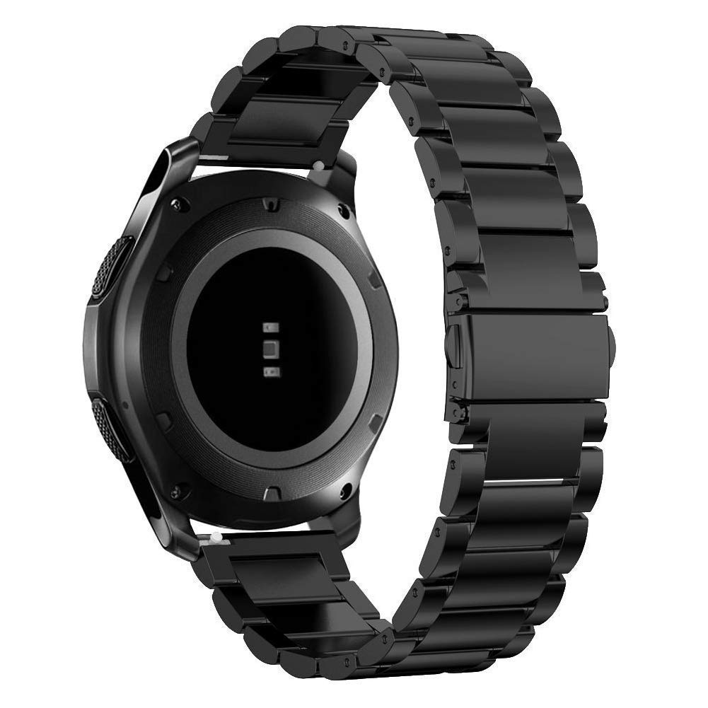 SUNDAREE Compatibile con Cinturino Samsung Galaxy Watch 42MM SM-R810/Watch 3 41MM/Garmin Venu Sq 2/GTS 4 MINI/Huawei Watch GT 3,20MM Nero Uomo Metallo Acciaio Orologio Cinturini Ricambio Band