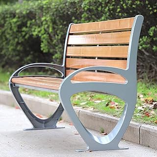 Banco de Jardim Exterior, Banco de Pátio Banco de Parque Exterior, Bancos de Jardim de Parque Terraço Bancos de Madeira Maciça, 2-3 Pessoas Assentos de Pátio Exterior Resistente às Intempéries Antico