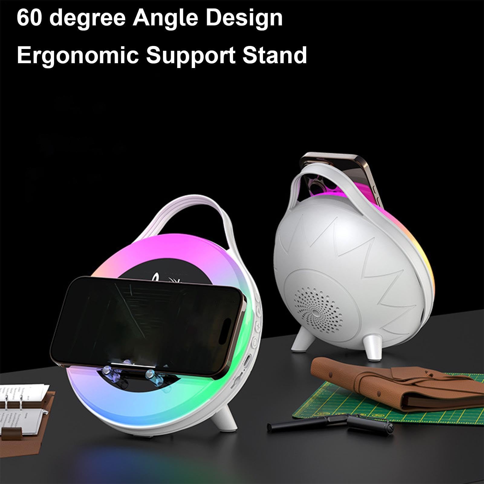 Supporto del sensore del cellulare RGB di ricarica rapida 'altoparlante audio di induzione | Supporto per altoparlante wireless per casa, ufficio, camera da letto, appartamento, dormitorio, comodino