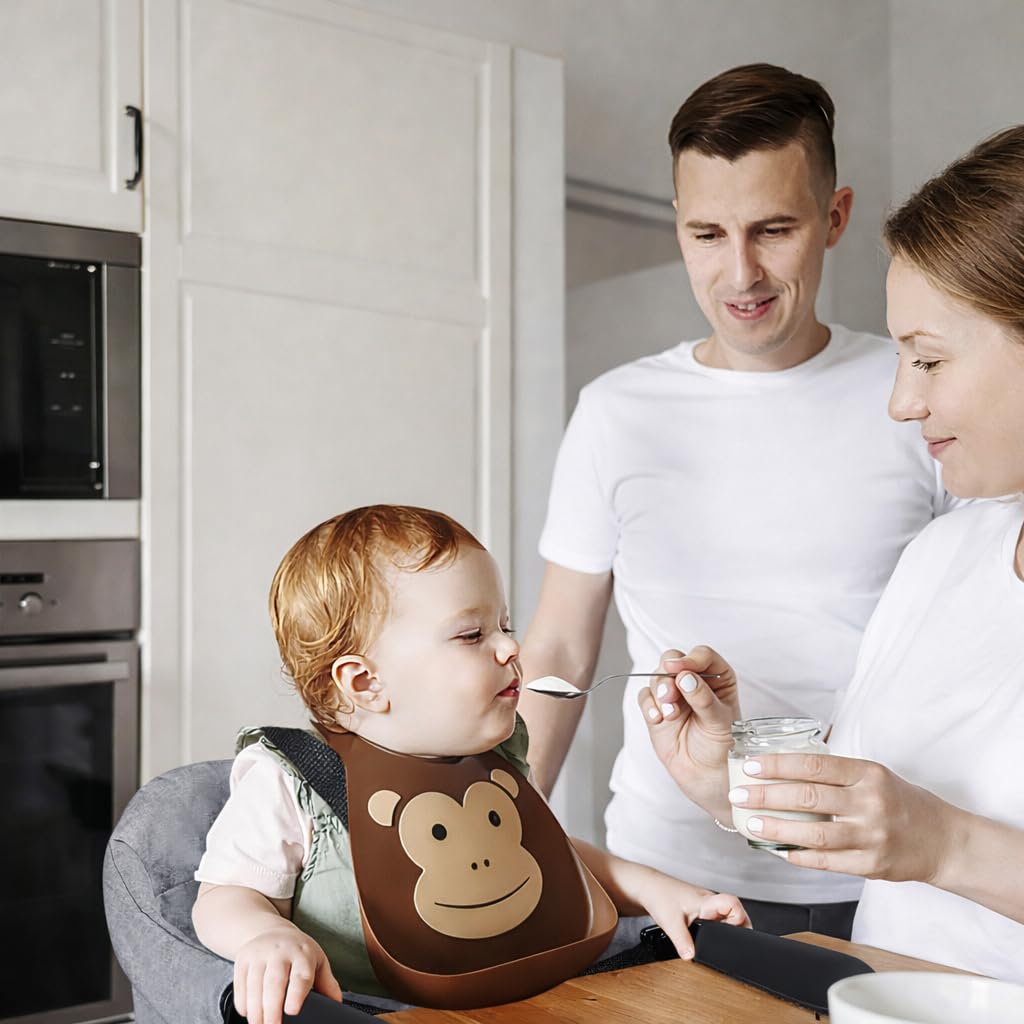 Klappbarer Babytischsitz mit Verstärkter Klemme (Grau) – Tragbar, inkl. Aufbewahrungstasche & Waschbar – bis 18 kg – aus Leinen
