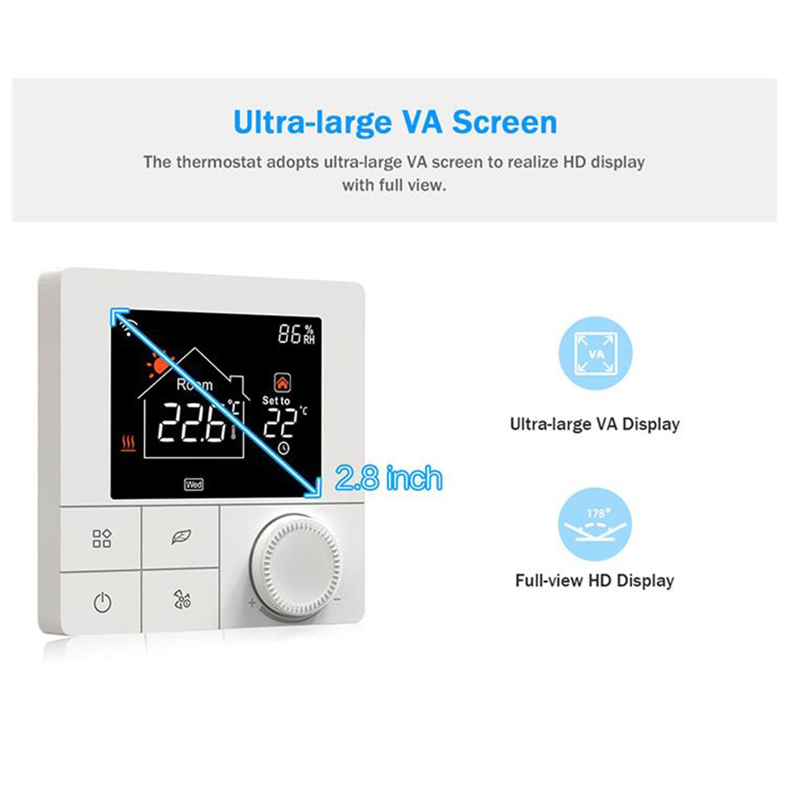 Termostato WiFi Digitale per Riscaldamento Acqua, Termostato Intelligente, Controller Temperatura, Compatibile con Smart Life/Tuya App Alexa Home 3A 110-230V