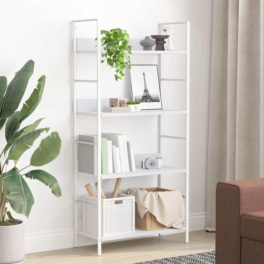 Libreria 4 ripiani bianchi 60 x 27,6 x 124,5 cm legno composito