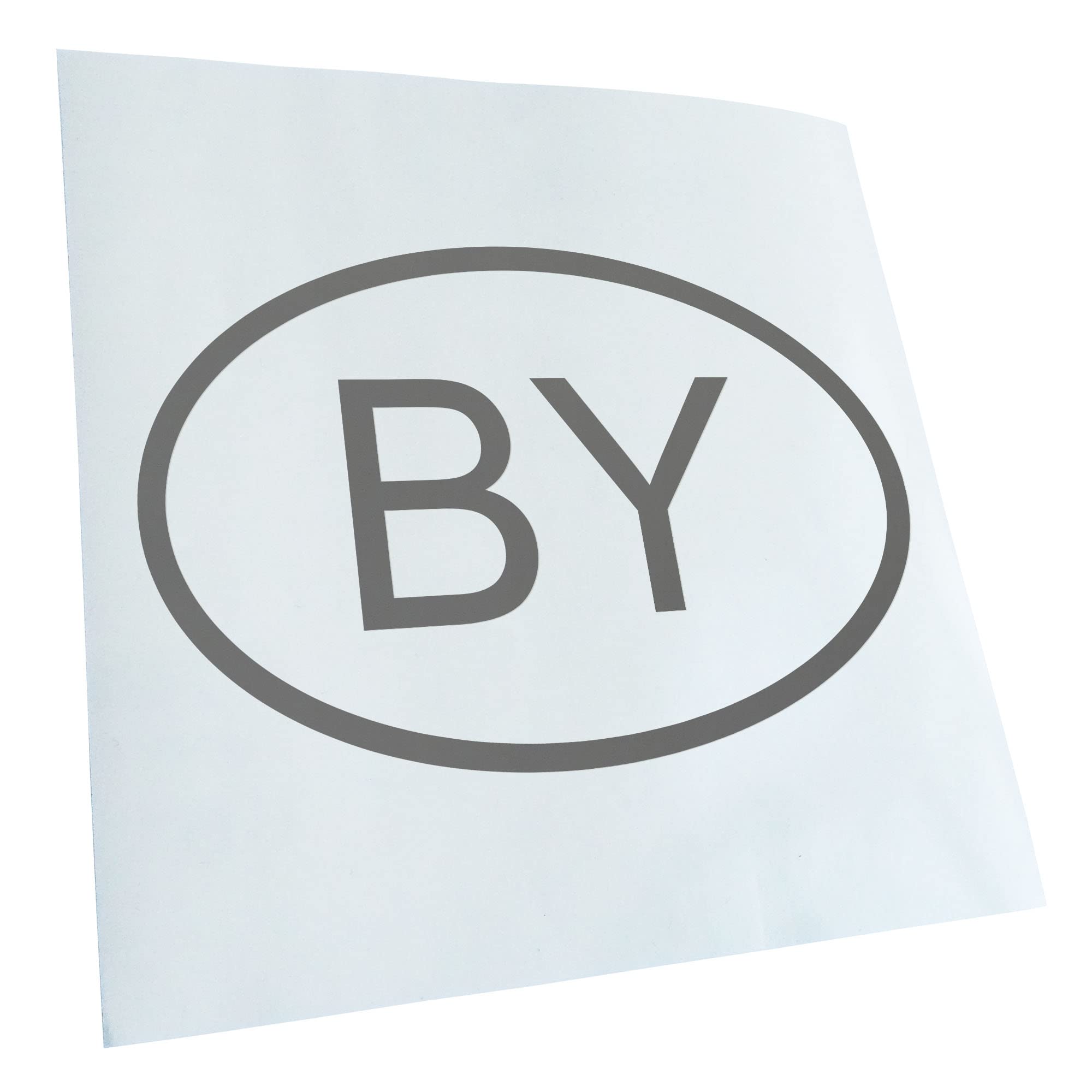 Kiwistar - Car Sticker - Grey - 60 x 40 cm Belarus BY - Rear Window Car Sticker Weatherproof for Car Truck Moped Truck - Sticker Exterior Self-Adhesive Tuning Accessories for Window Vehicle Window