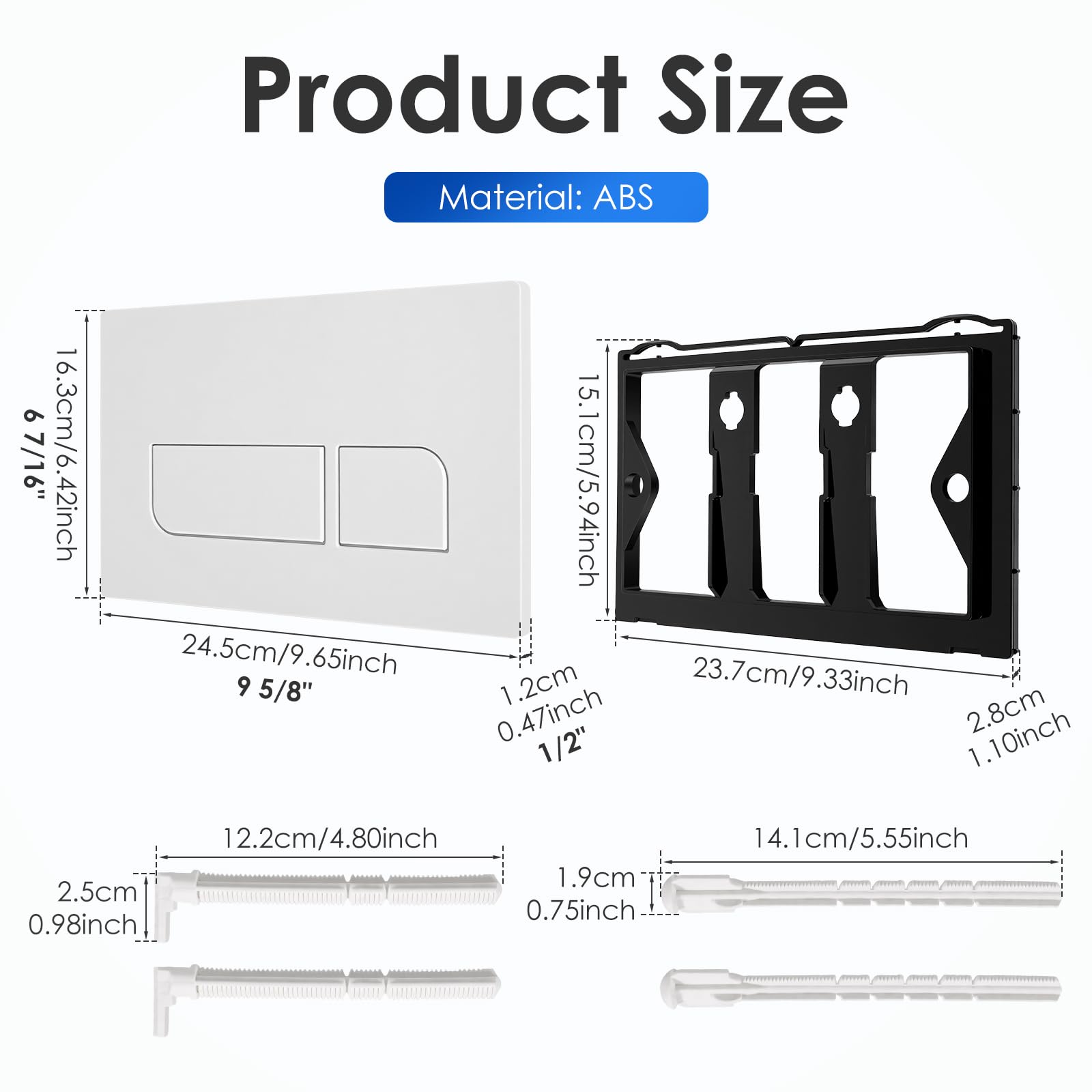 Plaque de Commande WC Blanche Double Chasse, Plaque de déclenchement de Réservoir, Compatible Geberit Sigma et UP300 & UP320 pour Salle de Bain