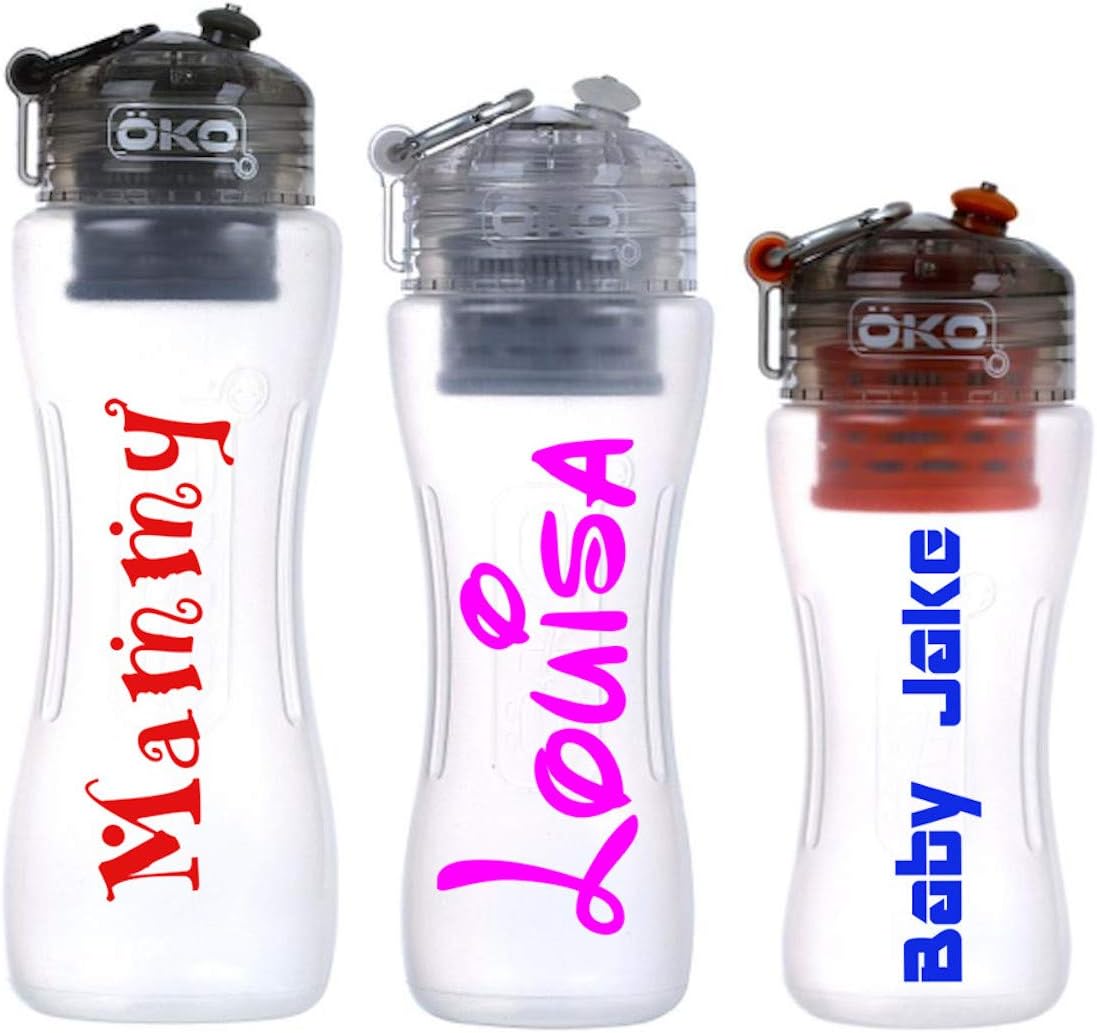 Personalised Name Stickers, Water Bottle, Name Badge, Vinyl Drinks Bottle Stickers, Name Badges (Pack of 2)