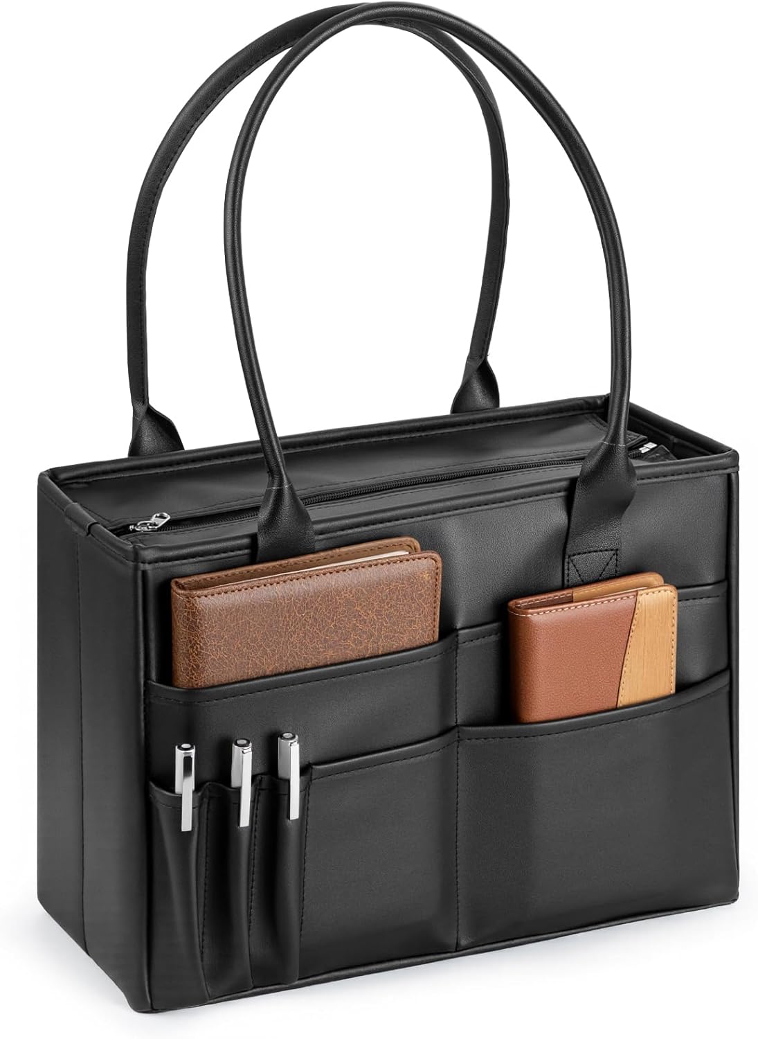 File Tote Bag, Portable File Organizer Box Hanging Filing Box Desktop File Folder Document Storage Organizer with Pockets and Handles