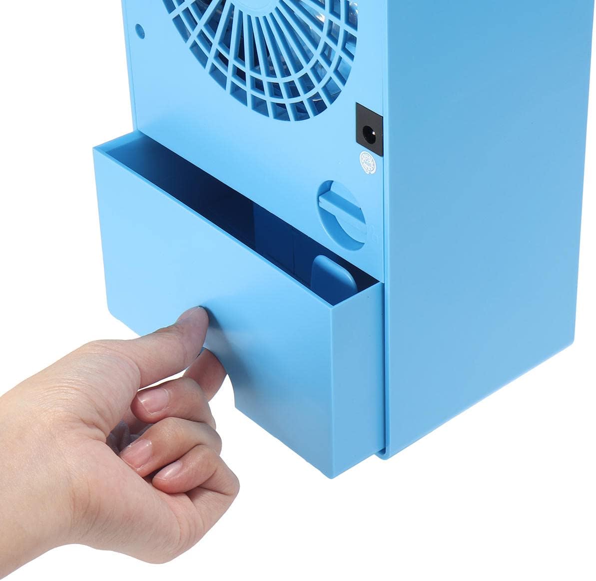 NP 24V Mini Desktop Air Conditioning Fan Air Evaporation Cooling Cycle Spray Humidifier (Color : Blue)