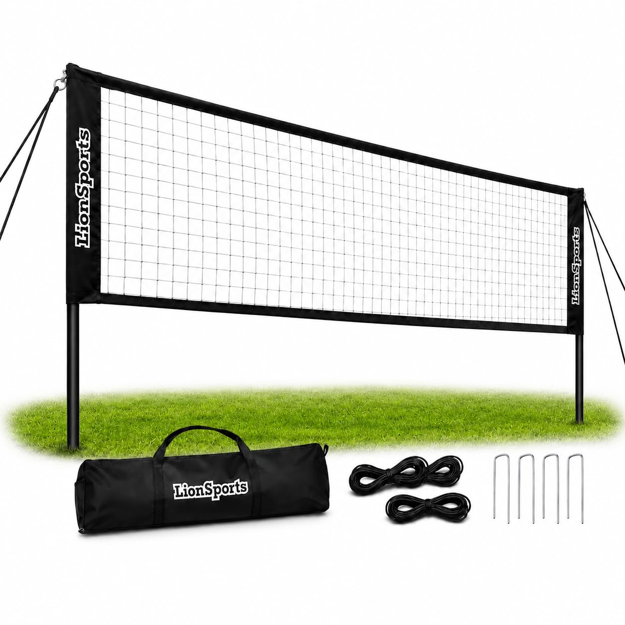 Mobiles universal Profi Netz – Badmintonnetz, Tennisnetz, Volleyballnetz – Höhenverstellbar – aus stabiles pulverbeschichtetes Gestell – mit Transporttasche – Perfekt für alle Outdoorspiele