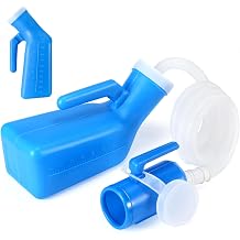 ONEDONE Portable Urinals for Men Spill Proof with Long Hose Travel Urinal for Kids Male Urinal Emergency Urinal Pee Bottle for Toddler Boys Men 33 OZ Urine Bottle for Camping Car Travel Blue