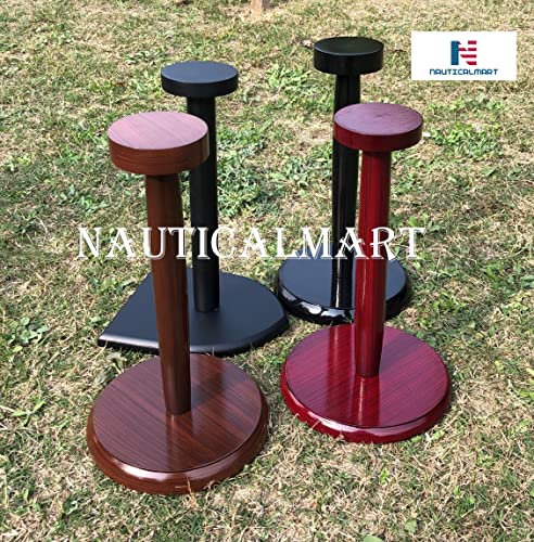 Nauticalmart Medieval Armor Helmet Display Stand Viking Norman Armor Spartan Wooden Display Stand Stand In Black #TOP7