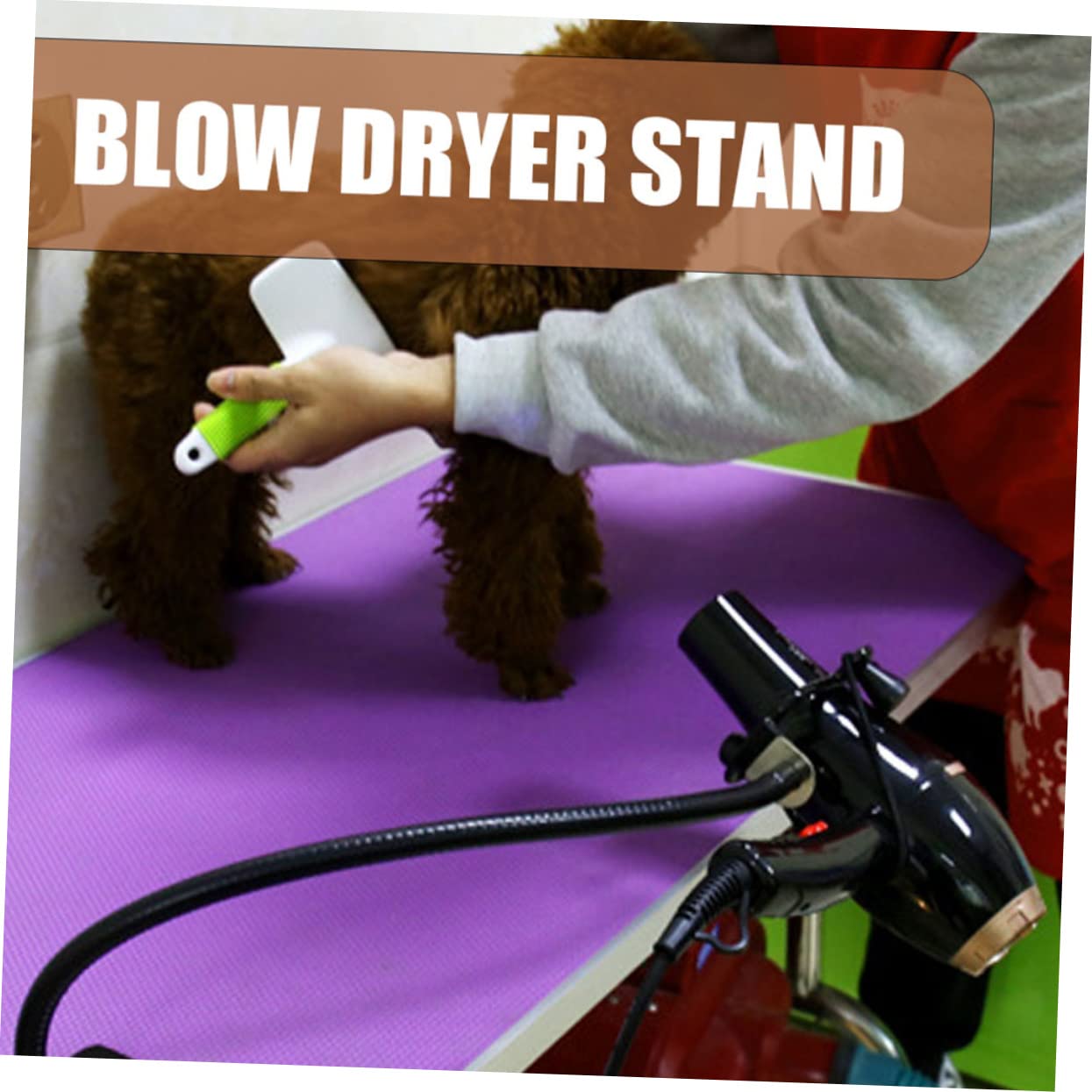 WOONEKY Supporto Per Asciugacapelli Clip Supporto Per Asciugacapelli Strumento Per Toelettatura Degli Animali Domestici Robusto e Resistente All Usura Antiruggine Regolabile in Altezza