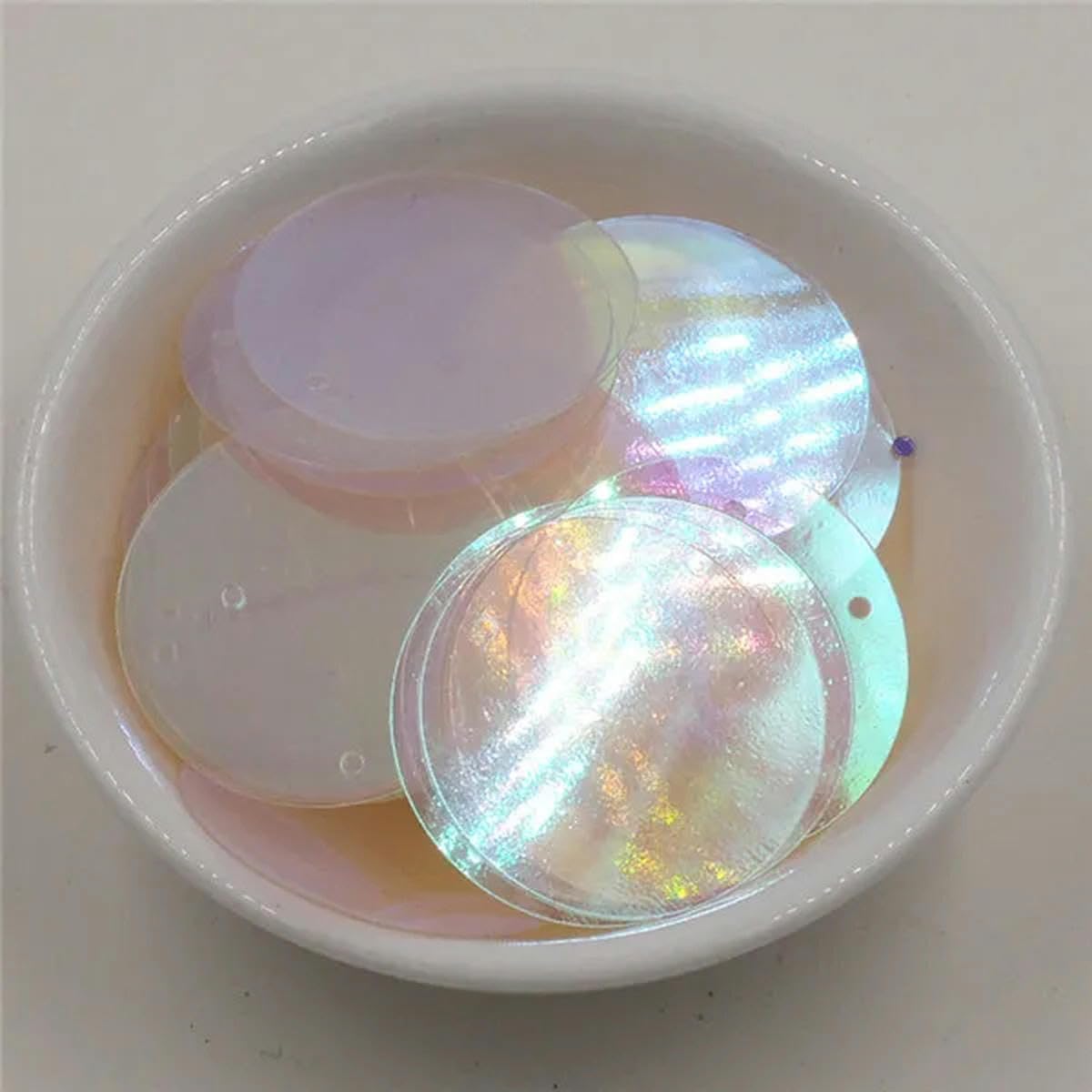 Cekiny do szycia rzemieślniczego, 10g/opakowanie 30mm cekiny do rękodzieła Duże okrągłe cekiny z 1 otworem bocznym DIY Sukienka Instrukcja szycia Akcesoria(Green,30mm)