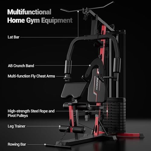 Miniatura 3 de Sistema de gimnasio en casa con pila de peso de 160 libras, estación de entrenamiento multifuncional todo en uno, sistema de entrenamiento de fuerza