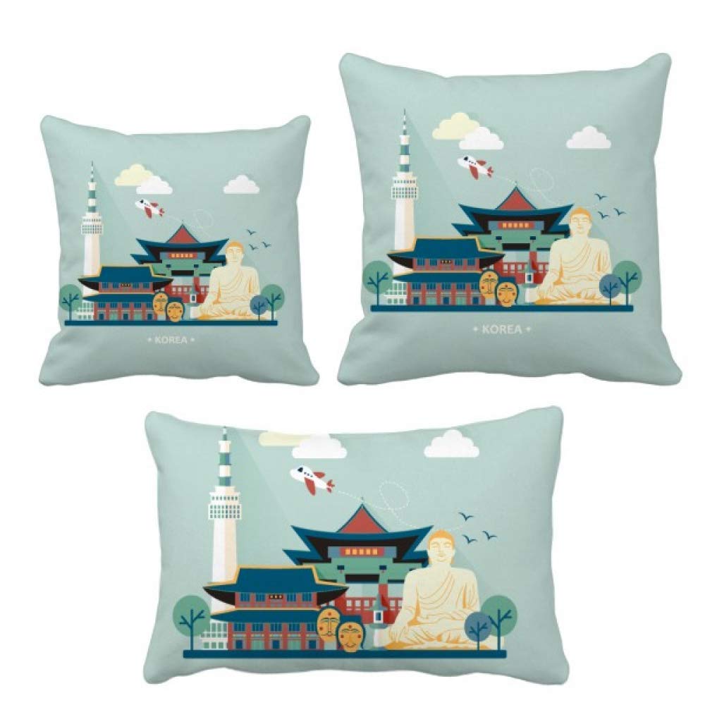 Cadeau Corée : housse de coussin Séoul souvenir de voyage