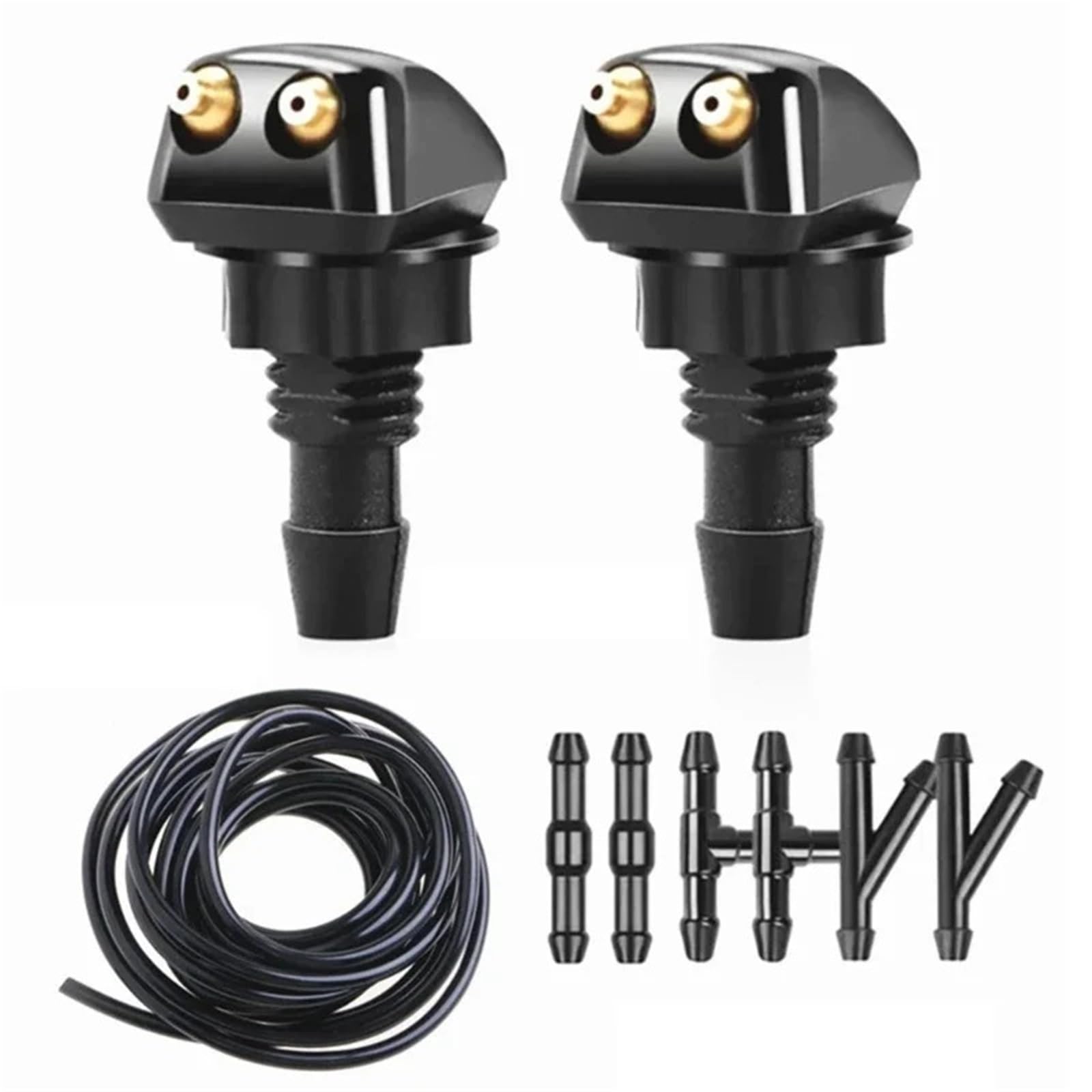 Pacgydk 2 Meter Set Car Windshield Nozzles Universal Windshield Washer Nozzle Kit - Replacement Jets For Most Car Models(2 Meter Set)