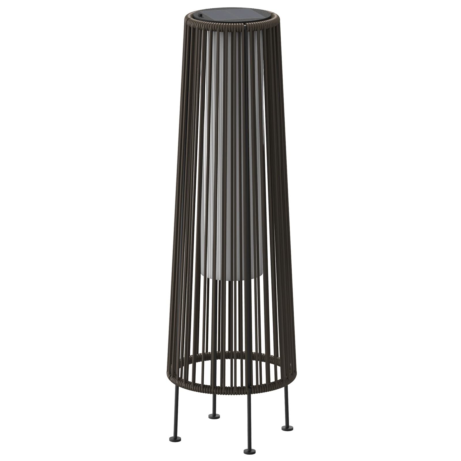 Grand patio Outdoor Solar Floor Lamp Wicker Solar Light Outdoor Waterproof for Yard, Garden, Pathway, Deck, Gordes 2 Pack, Dark Brown