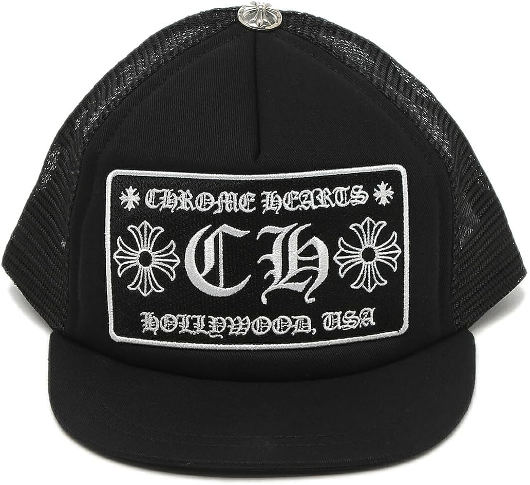 CHROME HEARTS キャップ 黒 Amazon.co.jp: Chrome Hearts 329552 BLK Men's Mesh Cap, Black