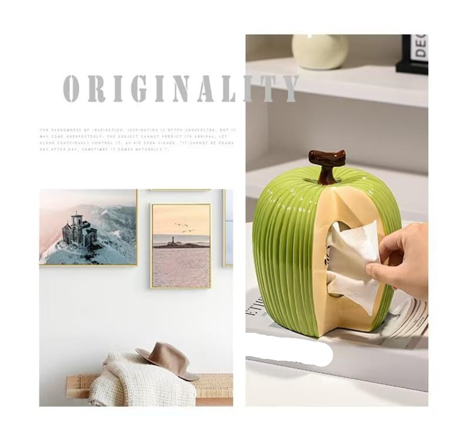 Porta fazzoletti Portafazzoletti decorativi creativi in ​​ceramica Decorazioni for la casa moderne Per la nuova casa(Green)