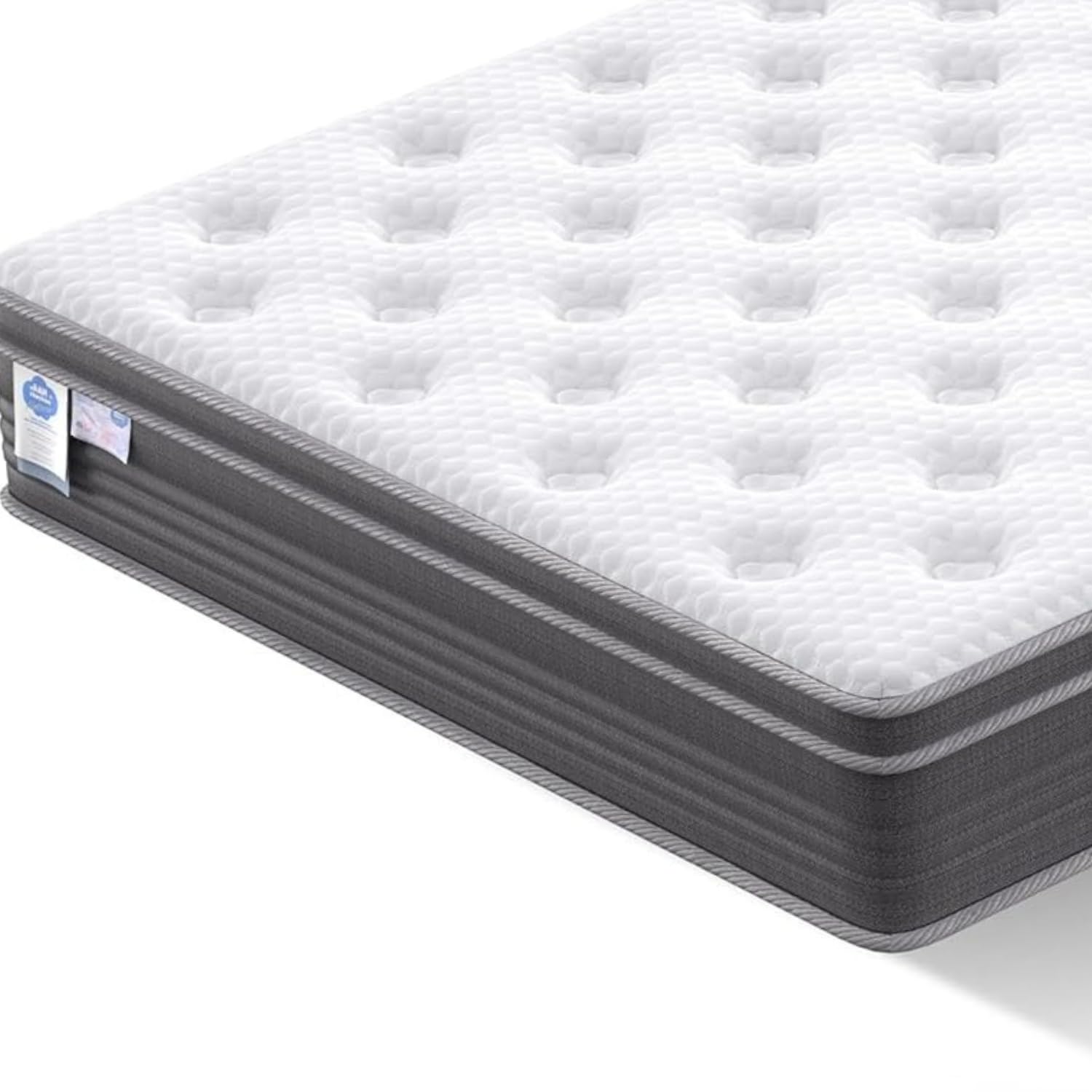 VOZZTTI Single Mattress 90x190x26cm, White โ Medium Firm Hybrid Memory Foam & Pocket Sprung Mattress, Orthopaedic Back Support, Breathable Fabric, Pressure Relief & Edge Support, Mattress in a Box