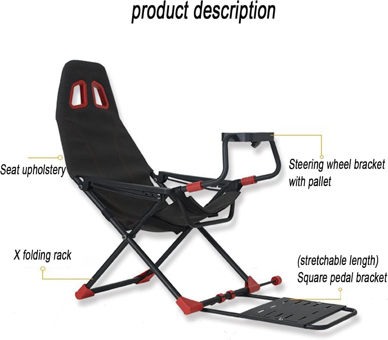 Cabina de simulador de carreras ajustable con asiento plegable ergonómico compatible con Xbox One PS4 PC