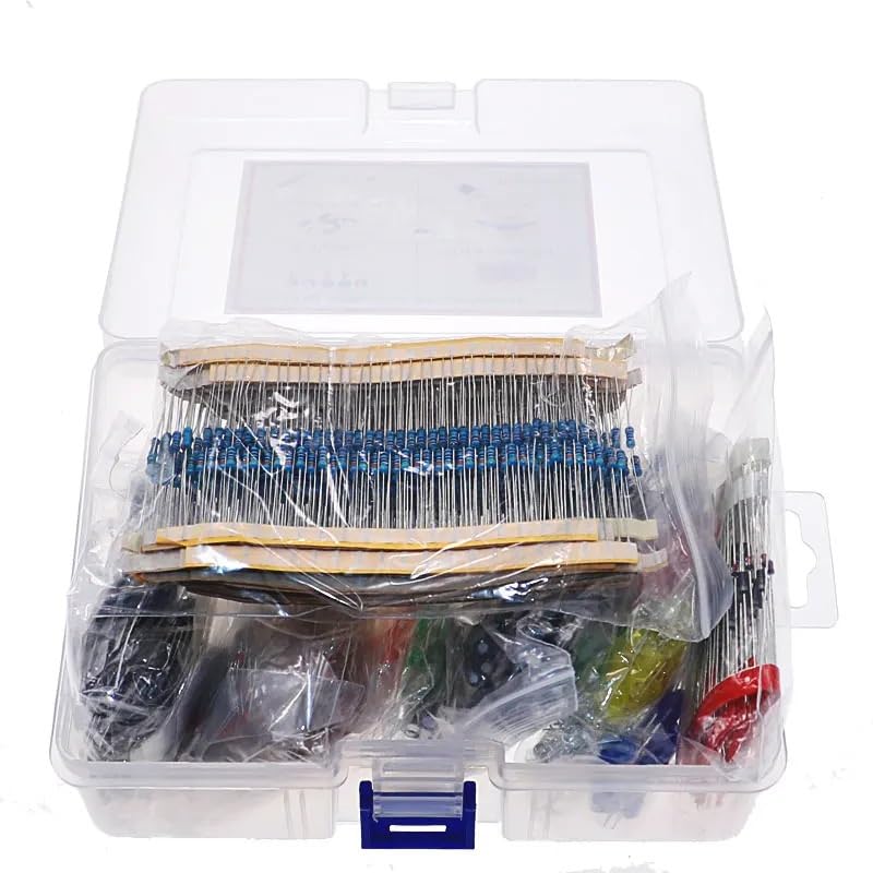 Kit d'assortiment de résistances à Film métallique, diodes LED, condensateurs électrolytiques, Ensemble de transistors en céramique, Kits de Composants électroniques DIY