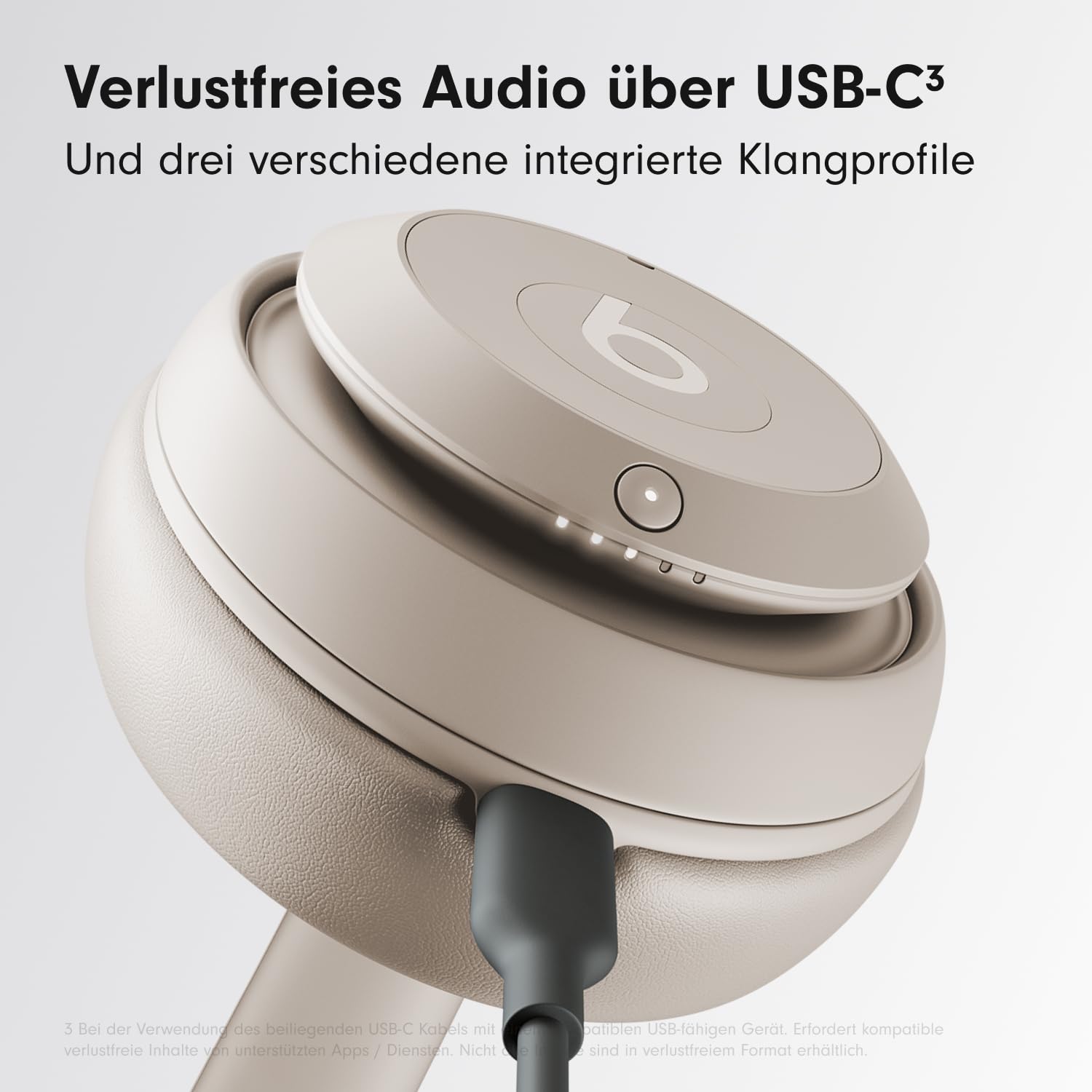 Beats Studio Pro – Kabellose Bluetooth Noise Cancelling Kopfhörer – Personalisiertes 3D Audio, USB-C verlustfreies Audio, Apple & Android Kompatibilität, Bis zu 40 Stunden Wiedergabezeit - Sandstein