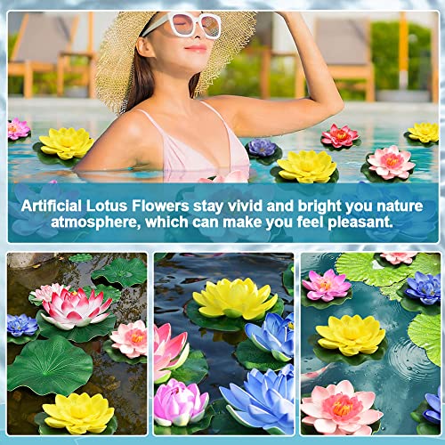LQQDREX 6er-Set Künstliche Schwimmende Lotusblüten – Realistische Seerosen- Deko Aus EVA, Wasserfest & UV-beständig, Für Teich, Aquarium, Brunnen Oder Garten, Pflegeleicht, Farbecht