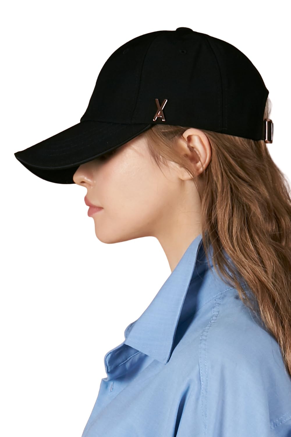 【VARZAR】Bazaar【Official Direct Store】Rose Gold Stud Over Fit Ball Cap/Rose Gold Stud Over Fit Ball Cap All 3 Colors Unisex Cap Korean Street UV Protection Deep Small Face Effect SNS Topic Celebrity 56 to 60 cm Black