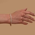 PAVOI 14K Bracelet de tennis plaqué or - 6.5-7.5 Bracelets d'or de pouce pour les femmes - Dainty Imperméable Bijoux Mode