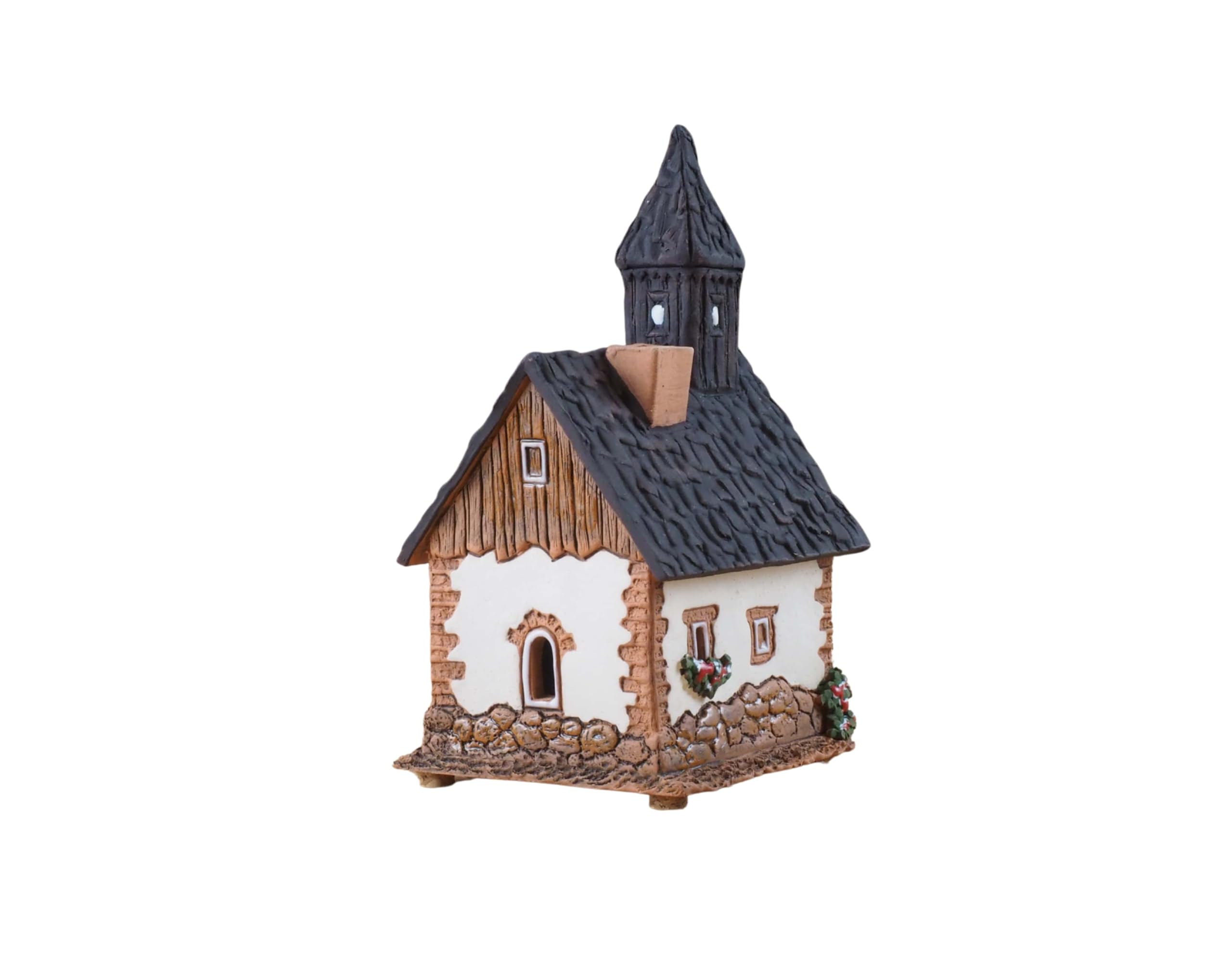 Keramik Räucherhaus, Handarbeit, Künstlerisches Miniatur, Kapelle in Tirol, Italy, R290