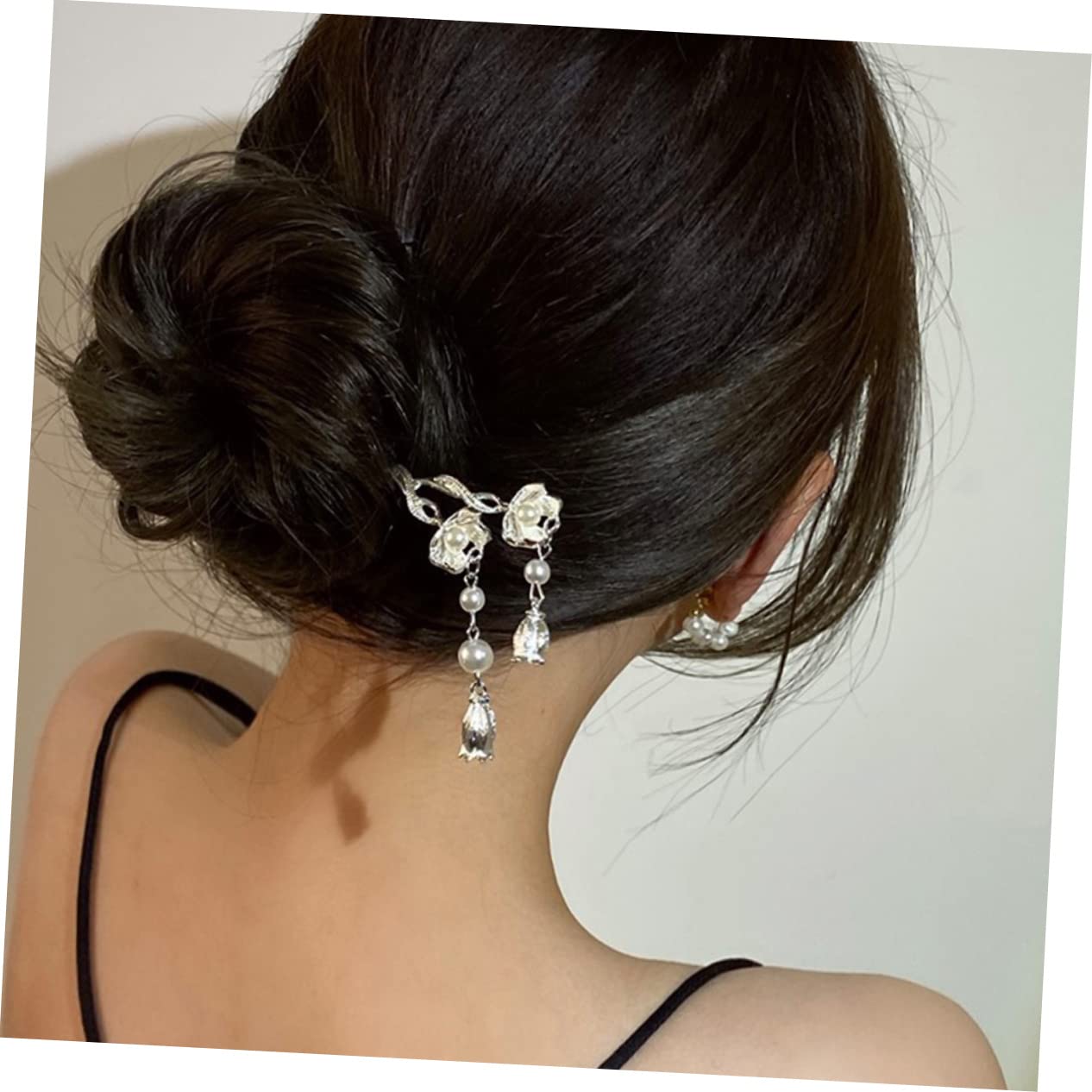 minkissy 10pezzi Forcine Per Stile Cinese Con Fiori e Perle Eleganti Accessori Per Acconciature Sposa e Bun Per Donne e Ragazze
