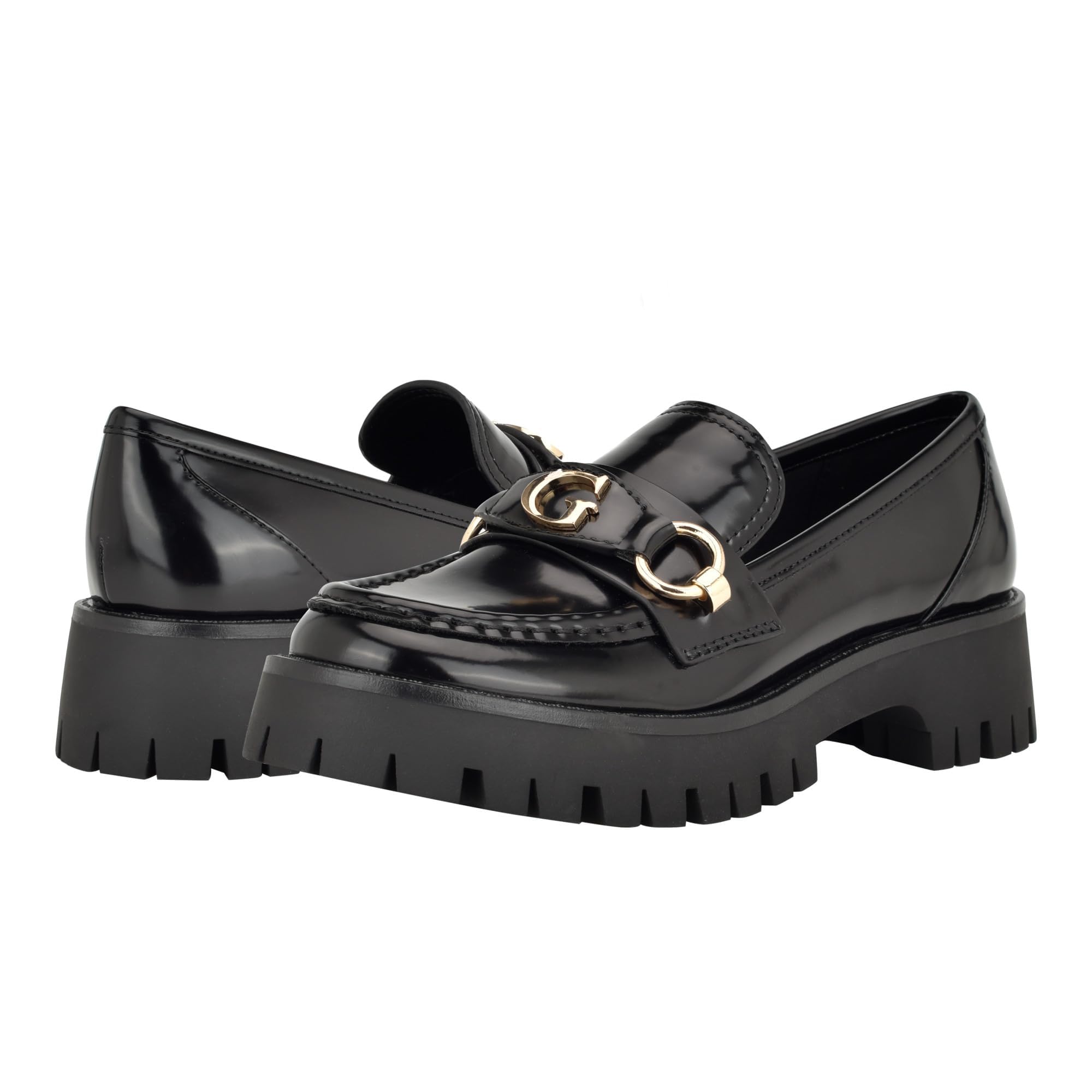 GUESS Women's Almost Loafer, Black 002, 7 UK