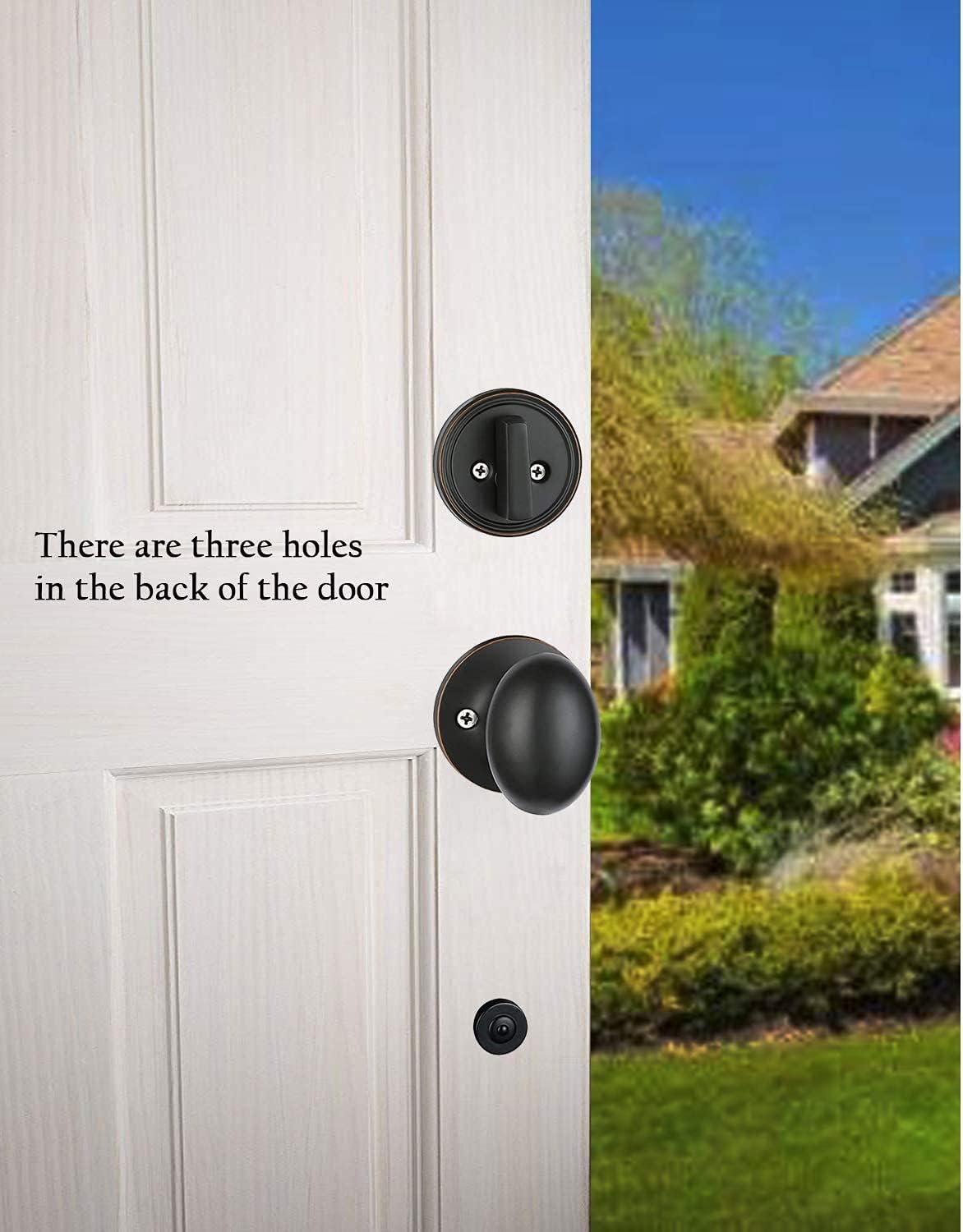 Holiday Deals 🛒 Key Alike Entry Lock Hardware Oil Rubbed Bronze Double Door Handleset Exterior Handle with Interior Oval Round Knob and Deadbolt Door Hardware2006-10B-SET (Keyed Entry Handleset) Hottest Sale Key Alike Entry Lock Hardware Oil Rubbed Bronze Double Door Handleset Exterior Handle with Interior Oval Round Knob and Deadbolt Door Hardware2006-10B-SET (Keyed Entry Handleset)