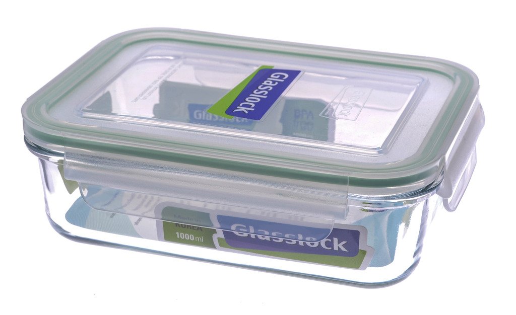 GlasslockPlastic Rectangular Food safe Oven Glass box 1000-ML transparent