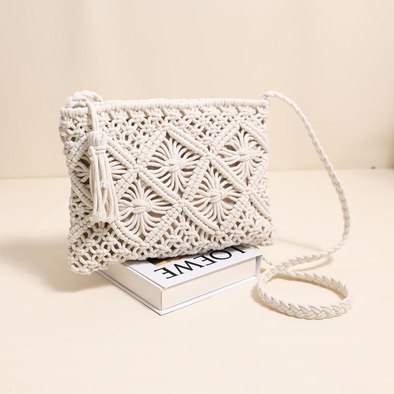 Borsa Intrecciata Donna, Borsa Paglia Donna Elegante, Borse in Paglia, Crochet Bag, Borsa Paglia Donna, borsetta donna estiva, Piccola Borsa in Paglia per Vacanze