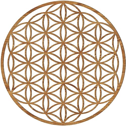 Generisch Blume des Lebens Wandbild aus Holz (Ø 20/21 5/26 88/39/43/49cm) (21 5 cm Rustikal)