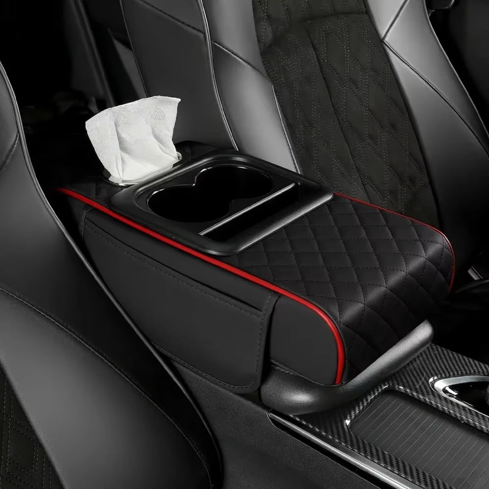 Xiazhi Car Armrest Cushion Suitable for Ford Focus 5-türer Active ab Bj.2018, Console Extension Comfortable Elbow Support Storage Organizer,B