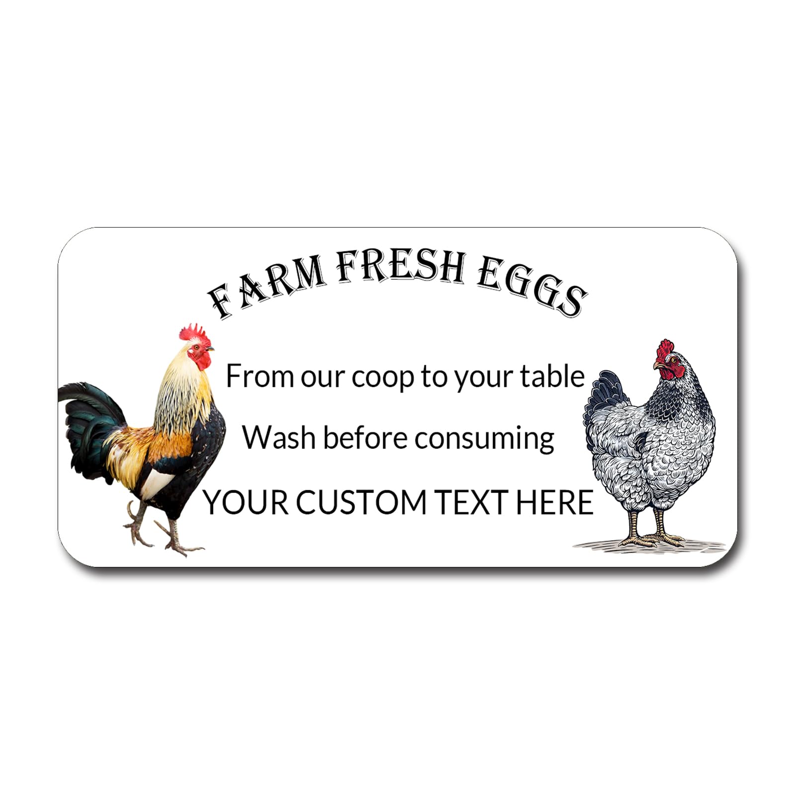 Custom Egg Sticker Farm Fresh Eggs, Personalized Carton Labels Stickers Customized Egg Packaging Label (Personalized Egg Stickers Style 16, 3.8×1.7)