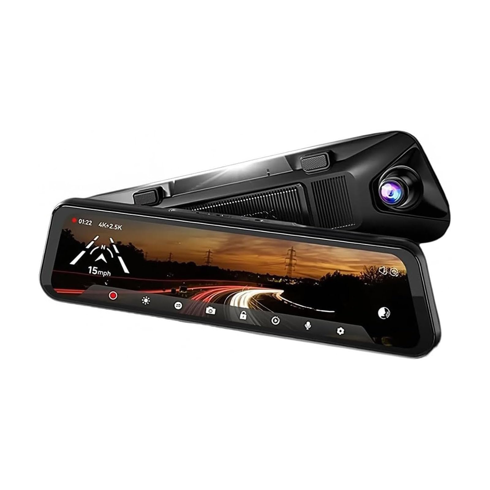HD Multi-Function Touch Screen Car Recorder, 1080p Fhd Full Touch Screen Front and Rear View Backup Camera, Mirror Dash Cam Night Vision (Single Record, 4.5" HD+Night Vision)