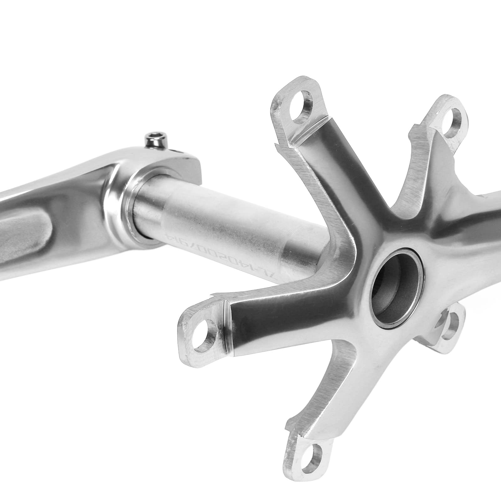 Ramię korbowe, lekki stop aluminium, anodowane wykończenie, kuty łuk, BCD 130 mm, do rowerów wyścigowych, składanych (srebrny)