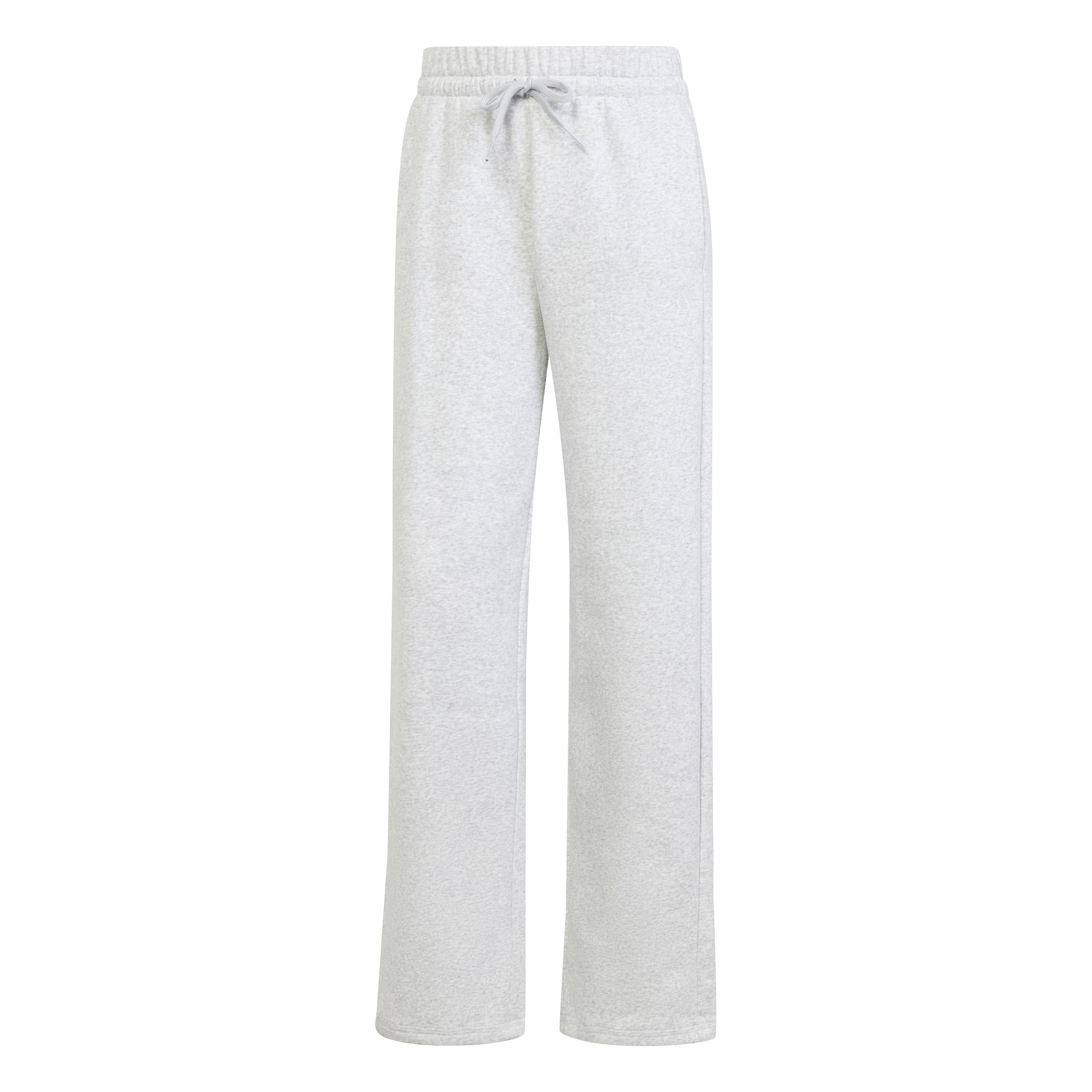 adidas Women's Essentials Small Logo Feel Cozy Open Hem Pants, Light Grey Heather/White, M
